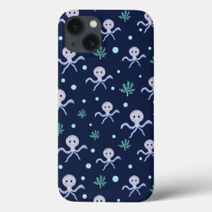 Funda Para iPhone 13 Pulpo bajo el mar patrón infantil