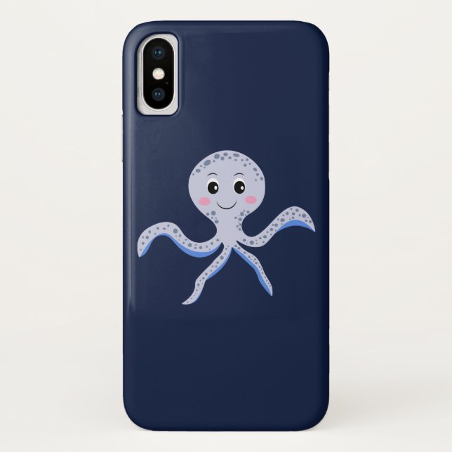 Funda De Case-Mate Para iPhone Pulpo bajo el mar patrón infantil (Reverso)