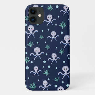 Funda Para iPhone 11 Pulpo bajo el mar patrón infantil