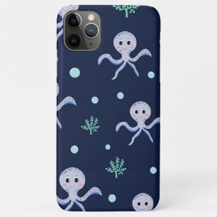 Funda Para iPhone 11 Pro Max Pulpo bajo el mar patrón infantil