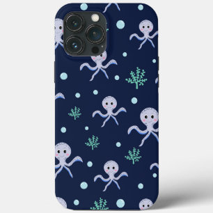 Funda Para iPhone 13 Pro Max Pulpo bajo el mar patrón infantil