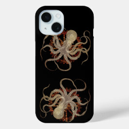 Funda Para iPhone 15 Pulpo de vapor y engranaje de relojería rusto