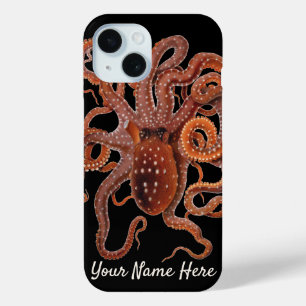 Funda Para iPhone 15 Pulpo Macropus, Animales Acuáticos Marinos Antiguo