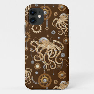 Funda Para iPhone 11 Pulpo Steampunk Retro Fantasía Mecánica