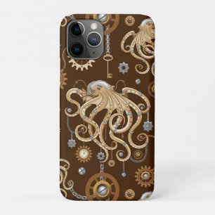 Funda Para iPhone 11 Pro Pulpo Steampunk Retro Fantasía Mecánica