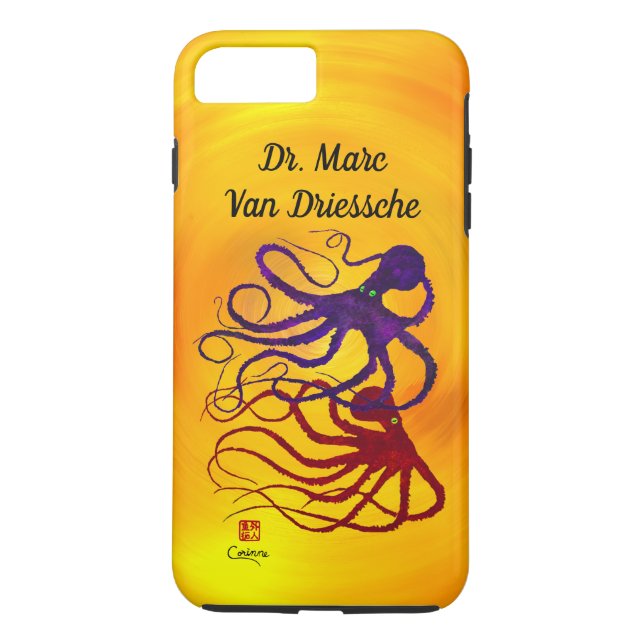 Funda De Case-Mate Para iPhone Pulpos personalizados en el amarillo - caja dura (Reverso)