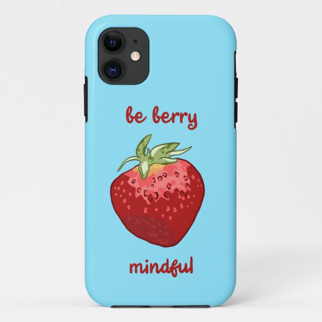 Funda De Case-Mate Para iPhone Pun de meditación "Be Berry Mindful" (Reverso)