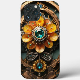 Funda Para iPhone 13 Pro Max punk de vapor mecánico metalizado multicapa comple