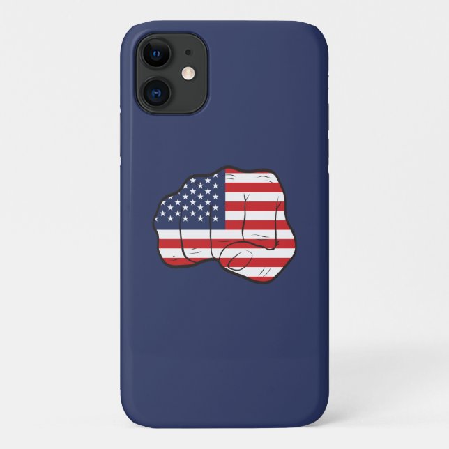 Funda De Case-Mate Para iPhone Puño de bandera estadounidense (Reverso)