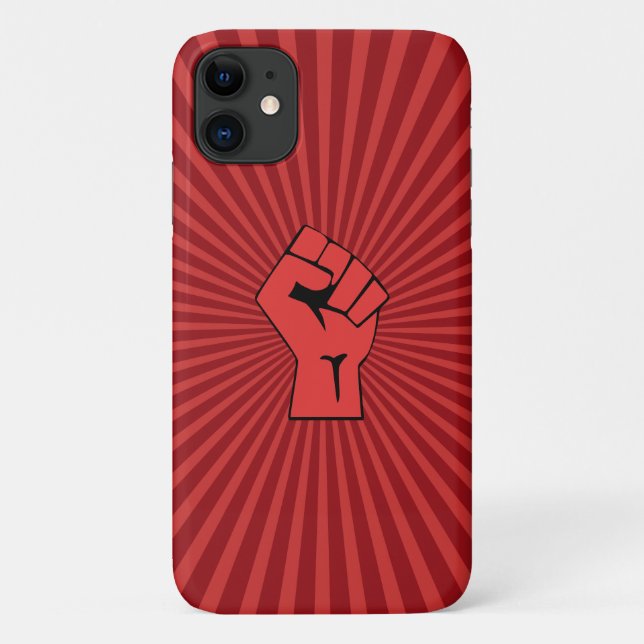 Funda De Case-Mate Para iPhone Puño Revolucionario Rojo (Reverso)