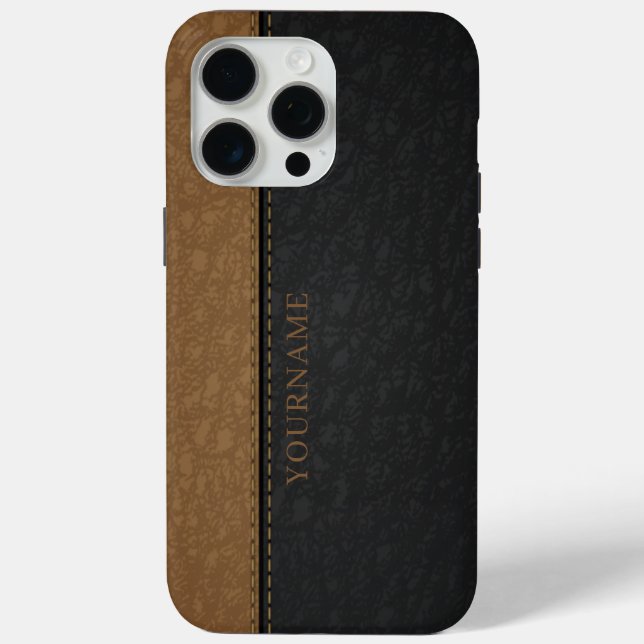 Funda De Case-Mate Para iPhone Puntadas de cuero falso (Reverso )