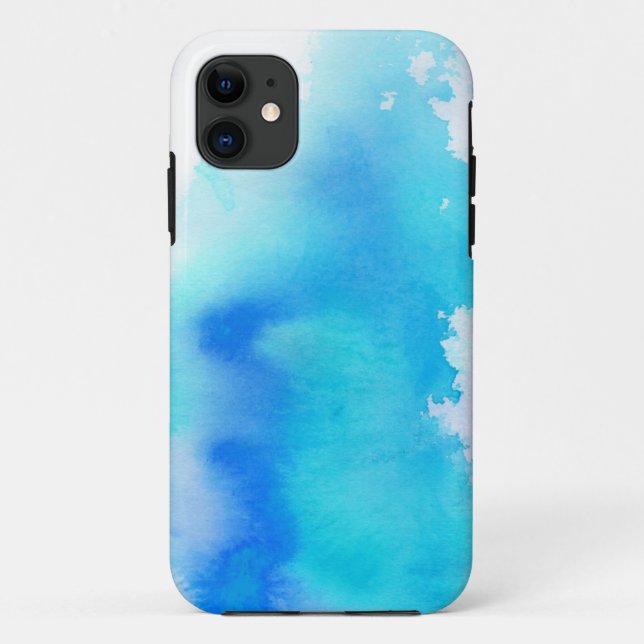 Funda De Case-Mate Para iPhone Punto azul, pintado a mano abstracto de la (Reverso)
