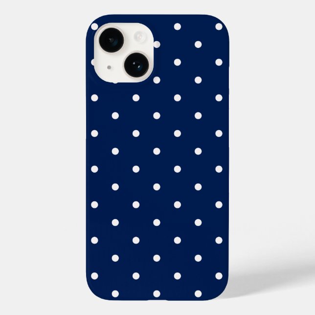 Funda De Case-Mate Para iPhone Punto de polka azul de la marina (Reverso )