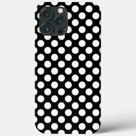 Funda Para iPhone 13 Pro Max Punto de polka blanco y negro