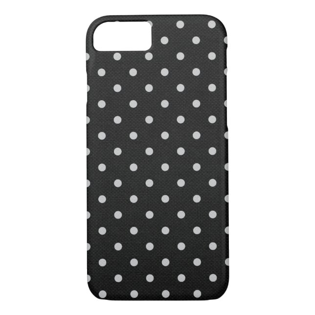 Funda De Case-Mate Para iPhone punto de polka blanco y negro (Reverso)