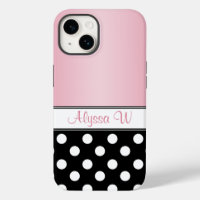 Punto de Polka Negro Rosa