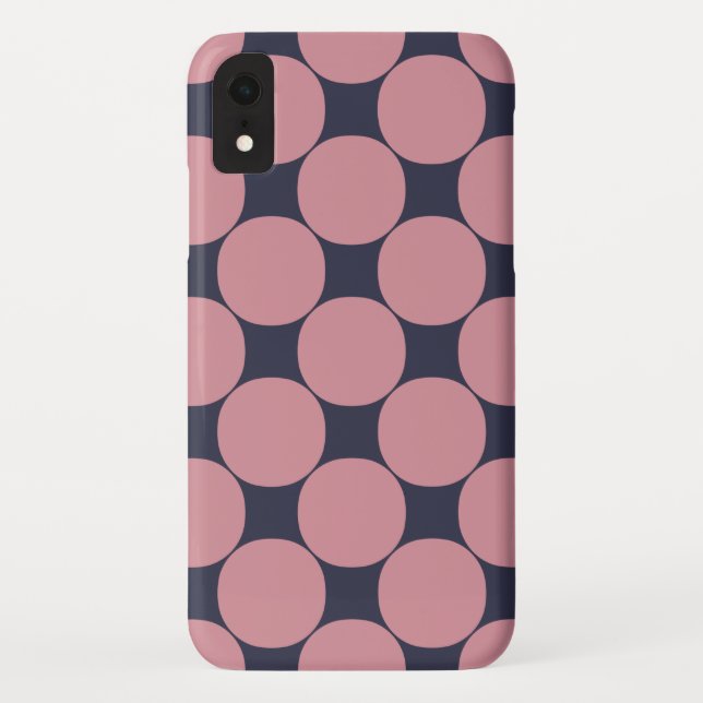 Funda De Case-Mate Para iPhone Punto de polka rosa moderno y elegante (Reverso)