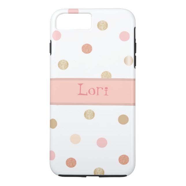 Funda De Case-Mate Para iPhone Punto de Polka Rosa y Rosa (Reverso)