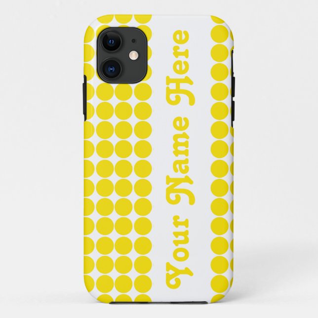 Funda De Case-Mate Para iPhone Punto de Safari amarillo dorado con nombre (Reverso)