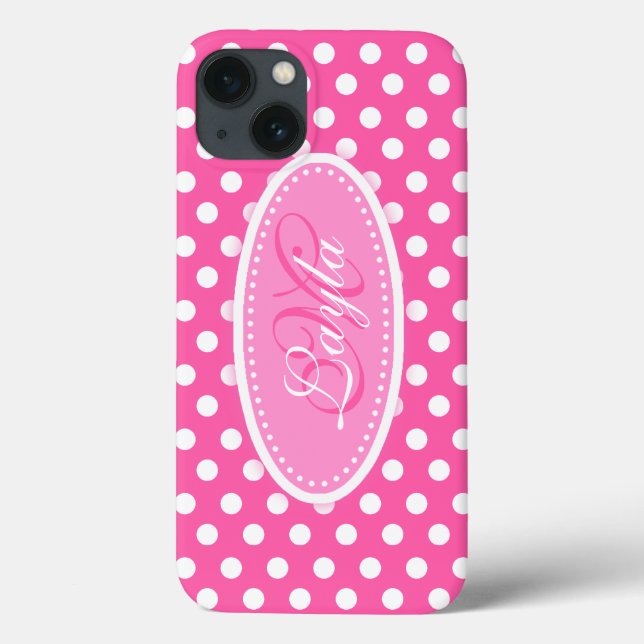 Funda De Case-Mate Para iPhone Punto polaco llamado blanco rosa suave (Reverso)