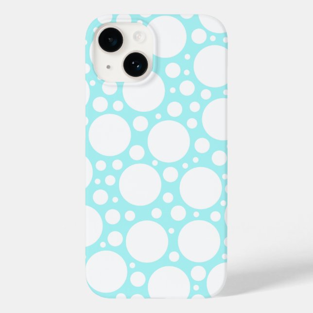 Funda De Case-Mate Para iPhone Punto Polka azul en polvo (Reverso )