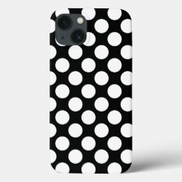 Funda Para iPhone 13 Punto Polka (blanco y negro) Cualquier Personaliza