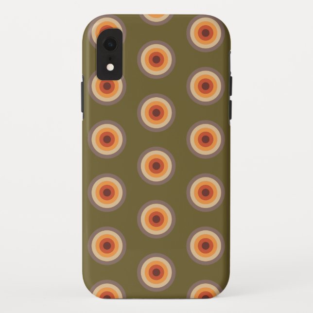 Funda De Case-Mate Para iPhone Punto Polka - Marrón verde Naranja rojo (Reverso)