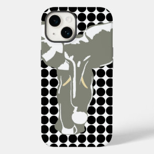 Funda Para iPhone 14 De Case-Mate Punto Safari negro con elefante de arte pop