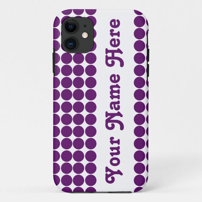 Funda De Case-Mate Para iPhone Punto Safari Violeta Africana con nombre (Reverso)