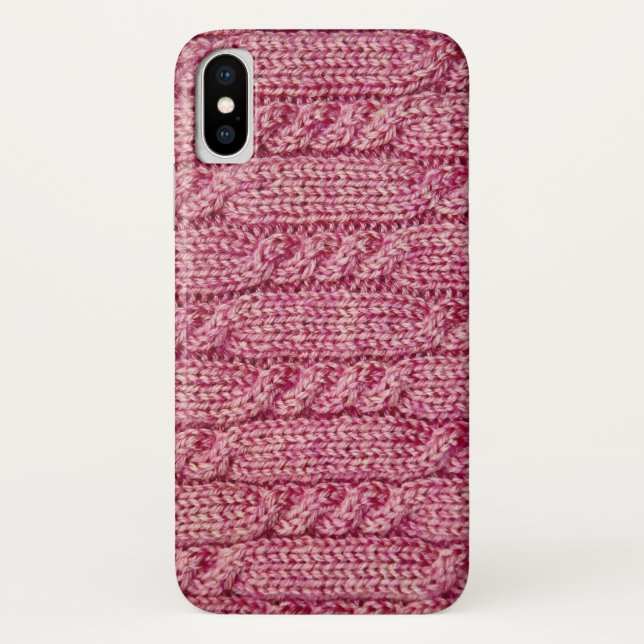 Funda De Case-Mate Para iPhone Punto telegrafiado hilado rosado (Reverso)