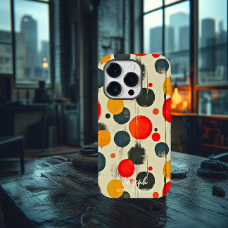 Funda Para iPhone 14 Pro De Case-Mate Puntos abstractos de reproducción con nombre y men