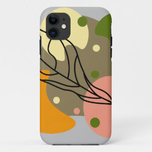 Funda Para iPhone 11 Puntos abstractos interesantes con hojas