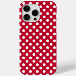 Funda Para iPhone 15 Pro Max Puntos blancos rojos + polka