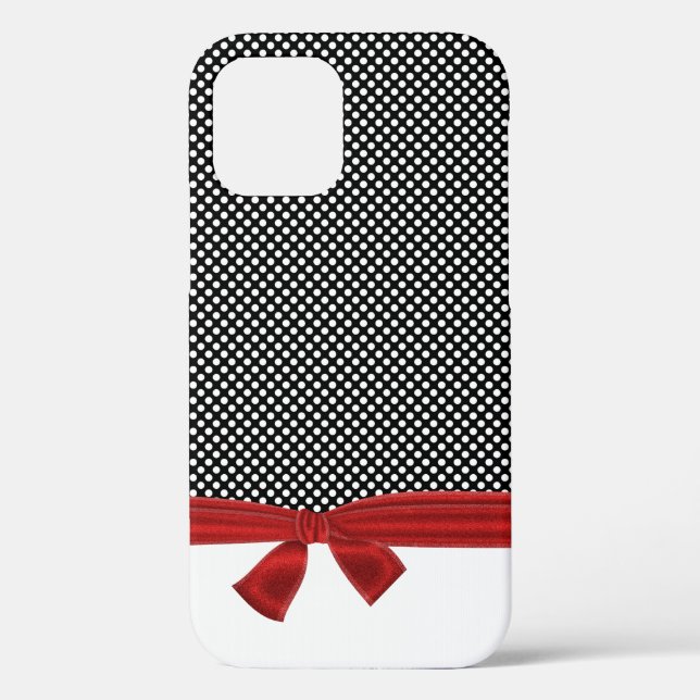 Funda De Case-Mate Para iPhone puntos blancos sobre negro con arco (Reverso )