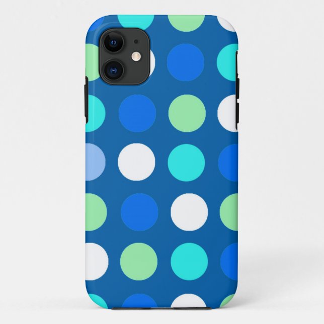 Funda De Case-Mate Para iPhone Puntos brillantes, frescos y modernos en azul, bla (Reverso)