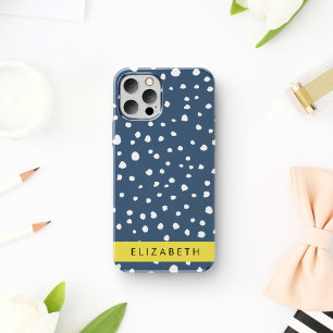 Funda Para iPhone 12 Pro Puntos Dalmacianos Azules de la Marina, Puntos, Do