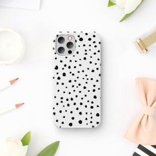 Funda Para iPhone 11 Puntos dálmatas, puntos dálmatas, blanco y negro