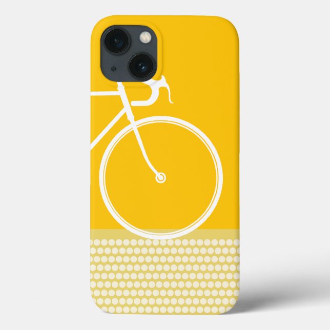 Funda De Case-Mate Para iPhone puntos de bicicleta amarilla abstracta (Reverso)