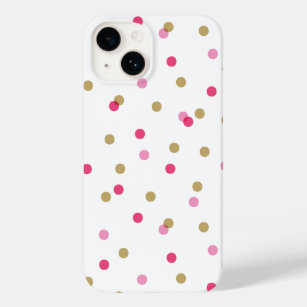 Funda Para iPhone 14 De Case-Mate Puntos de confetti rosados y dorados
