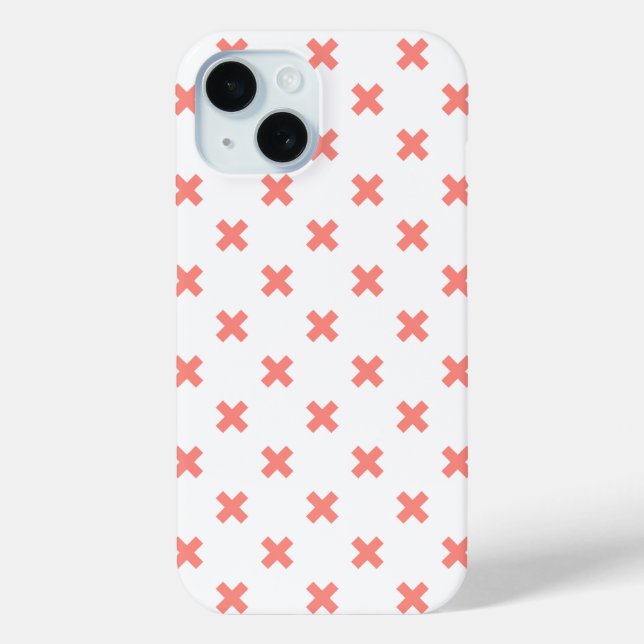 Funda De Case-Mate Para iPhone Puntos de cruz melocotón en blanco (Reverso )