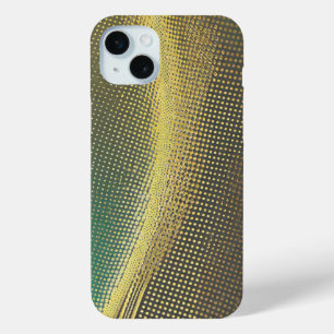 Funda Para iPhone 15 Mini Puntos de oro sobre gris y verde