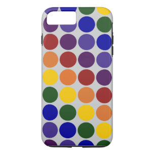 8 Plus/7 Plus Puntos de Polka Arcoiris en Funda para iPhone gris