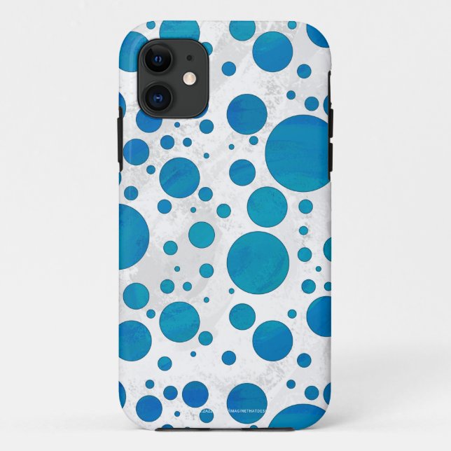 Funda De Case-Mate Para iPhone Puntos de Polka Azul Oceánico (Reverso)