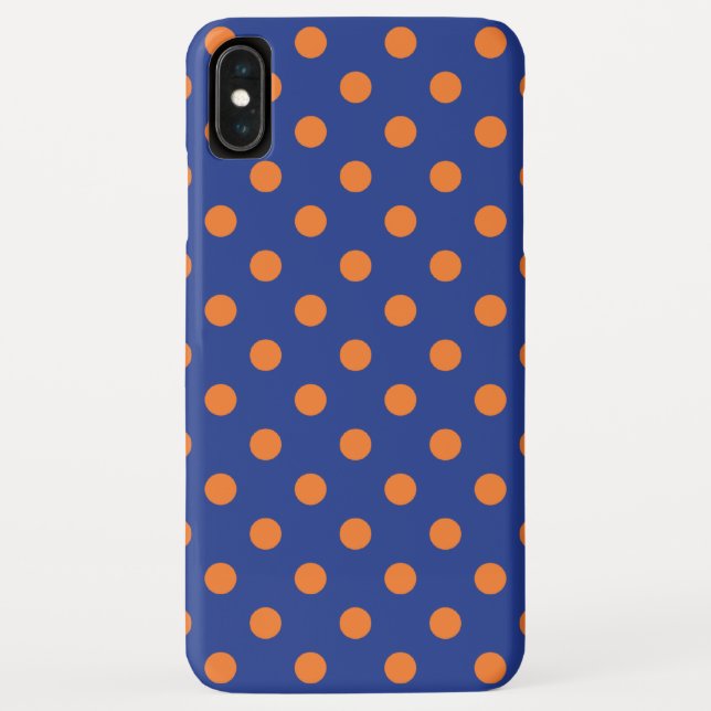 Funda De Case-Mate Para iPhone Puntos de Polka azules y Naranjas (Reverso)