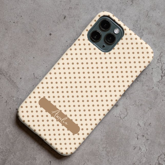 Funda De Case-Mate Para iPhone Puntos de polka Beige y Tortilla Brown (Subido por el creador)