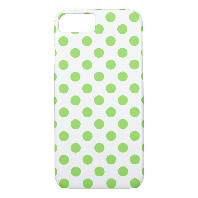 Funda De Case-Mate Para iPhone Puntos de polka blanco y limón (Reverso)