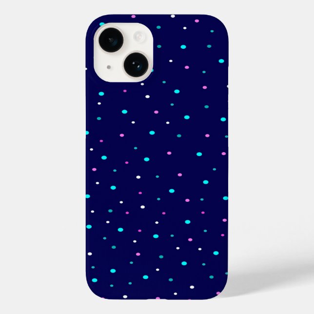 Funda De Case-Mate Para iPhone Puntos de polka celeste (Reverso )