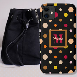 Funda Para iPhone 11 Puntos de Polka - Diversos tamaños Negro - Colores