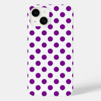 Puntos de polka morado y blanco