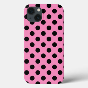 Funda Para iPhone 13 Puntos de polka negro en el estuche para iPhone Fu